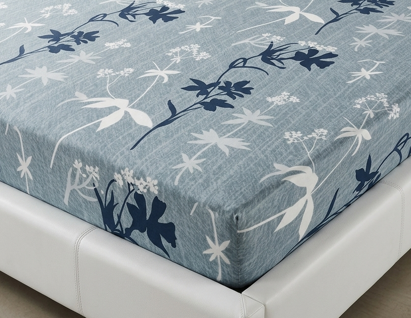 Blue Florals Fitted Sheet