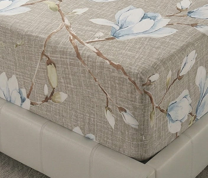Rustic Floral Print Fitted Sheet