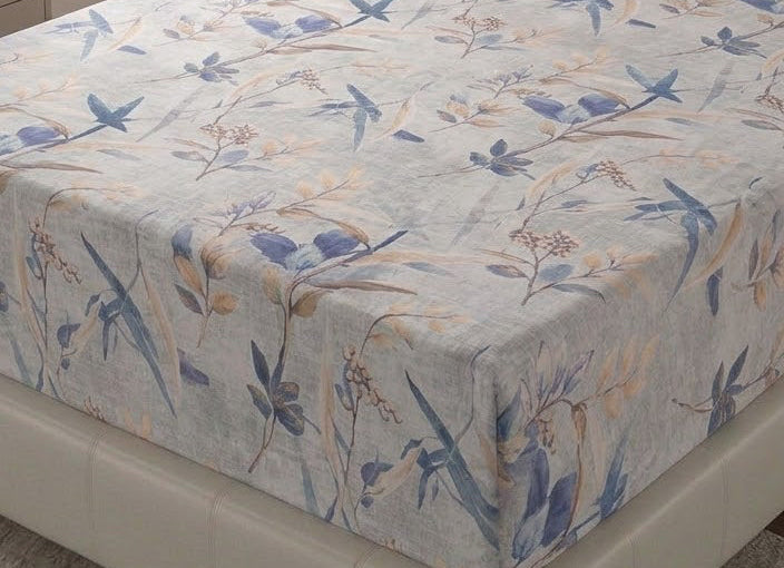 Whimsical Floral Print Fitted Sheet