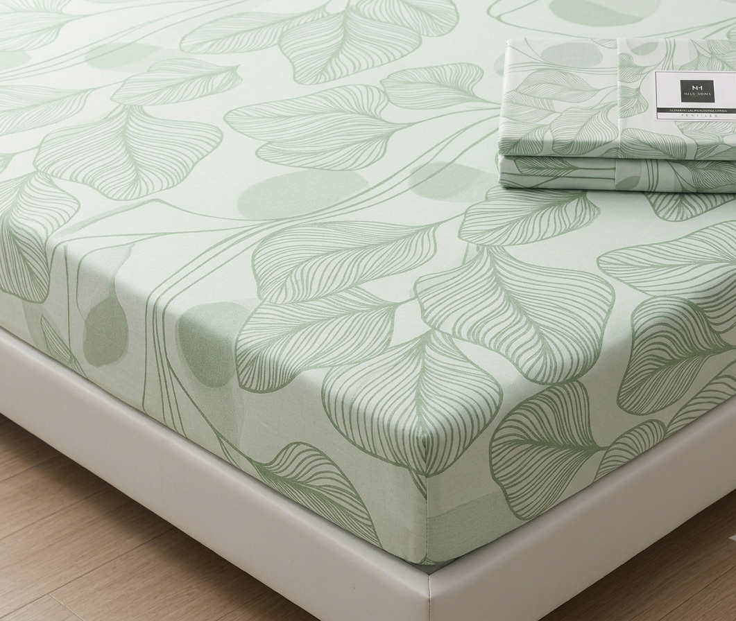 Green Floral Fitted Sheet
