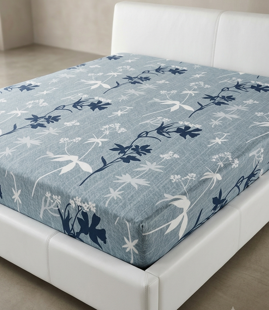 Blue Florals Fitted Sheet
