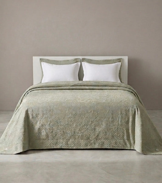 Olive Jacquard Duvet Cover