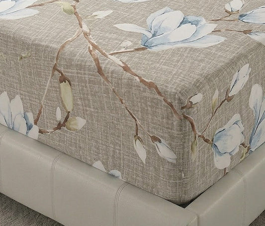Rustic Floral Print Fitted Sheet