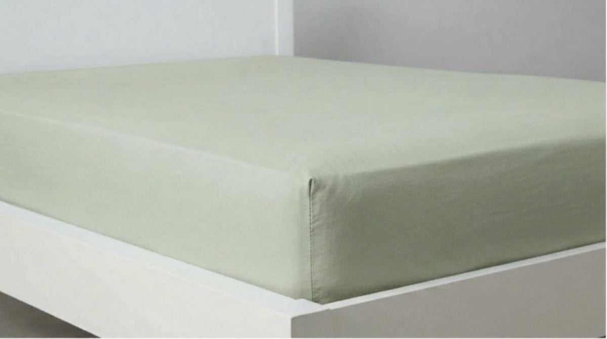 Mint Green Plain Fitted Sheet 200 TC